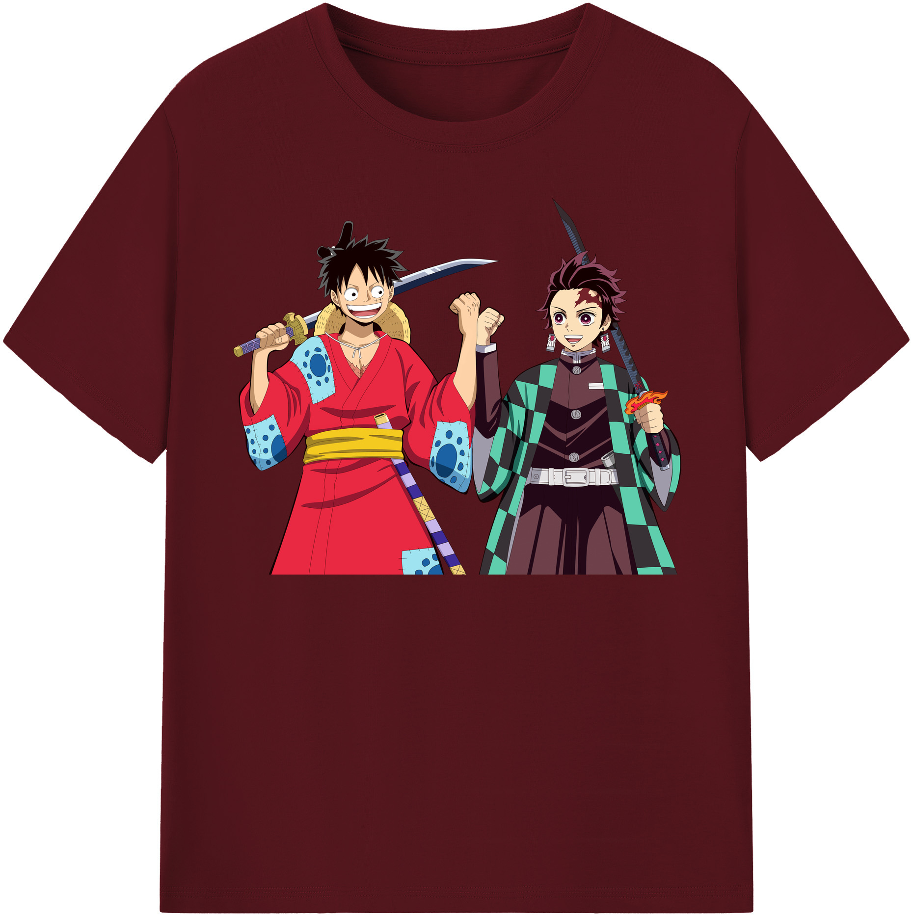 （画像用） 鬼滅の刃 竈門 炭治郎／かまど たんじろう Kamado Tanjirou 綿100％半袖Tシャツ（フロントプリント）